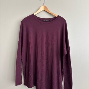 Athleta Burgundy Long Sleeve Top